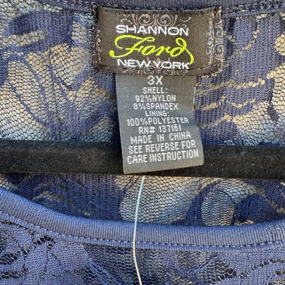 Shannon Ford Womens Lace Lined Boho Flutter Sleeve Party Formal Blouse New 3X - Picture 5 of 8